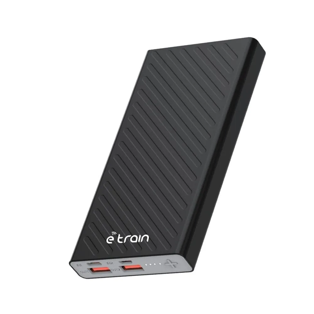 E-Train MP510 Power Bank — 10000mAh, Dual Input & Output, 10.5W, Black