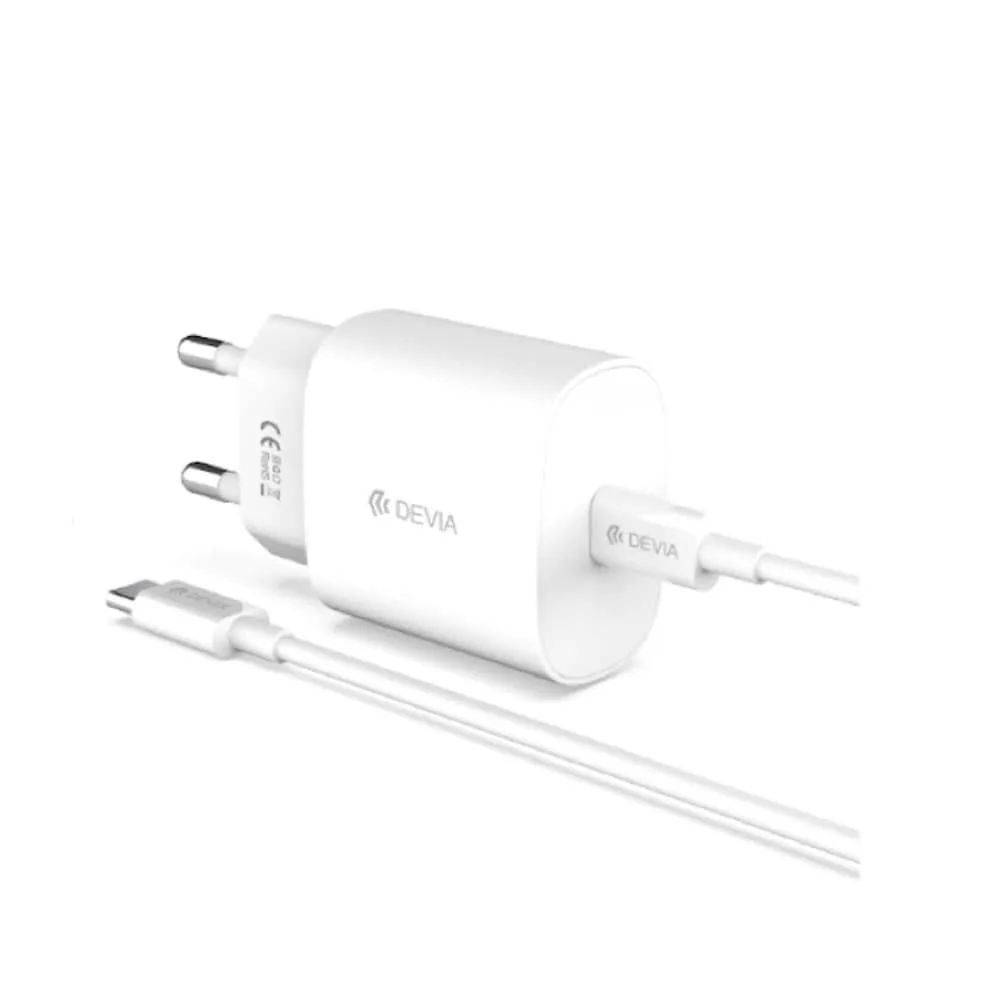 Devia RLC-383 Smart Series 25W PD Quick Home Charger — with Type-C Cable, White