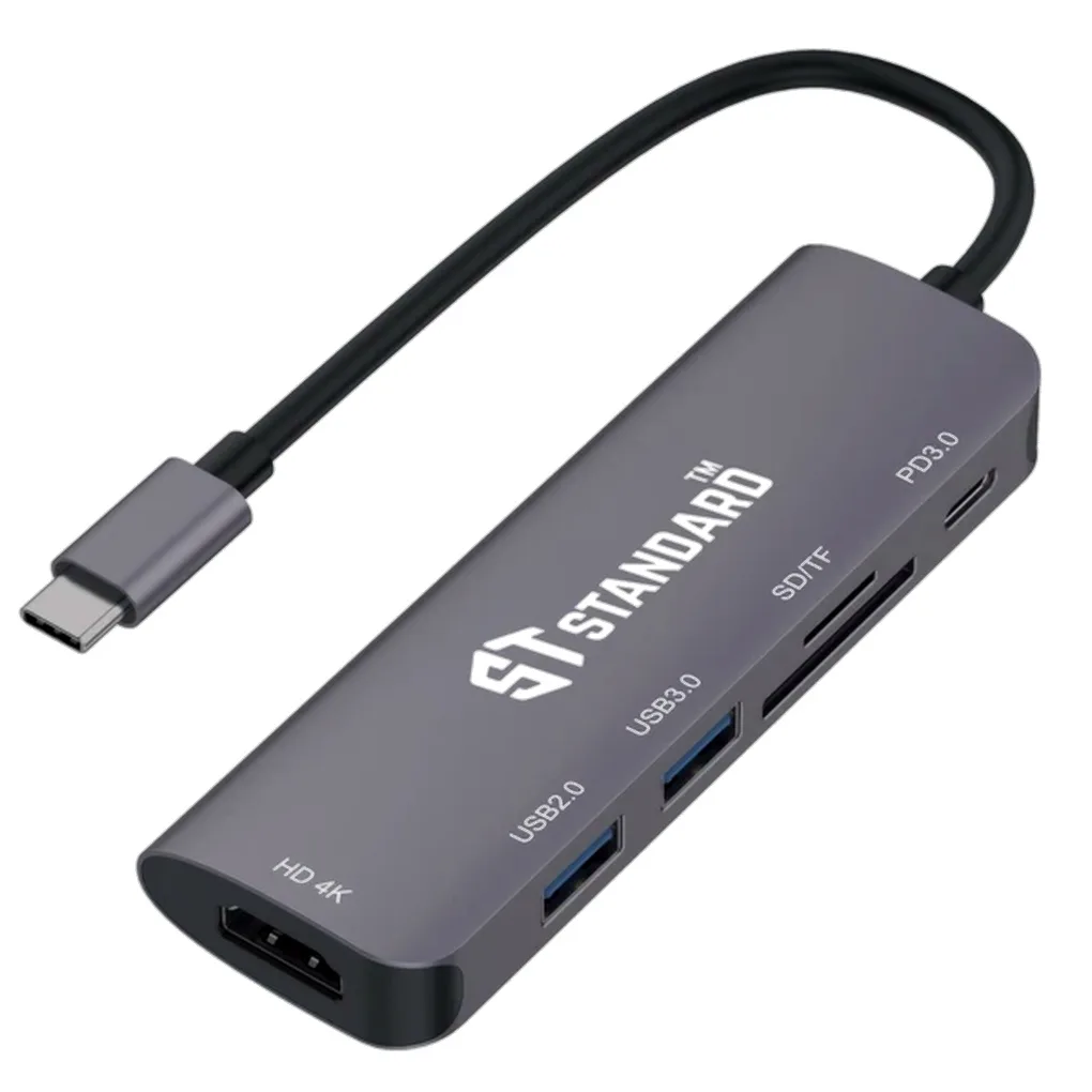 ST‑Standard 95116D Type‑C Multiport Hub - HDMI, USB 3.0, SD/TF, PD Charging