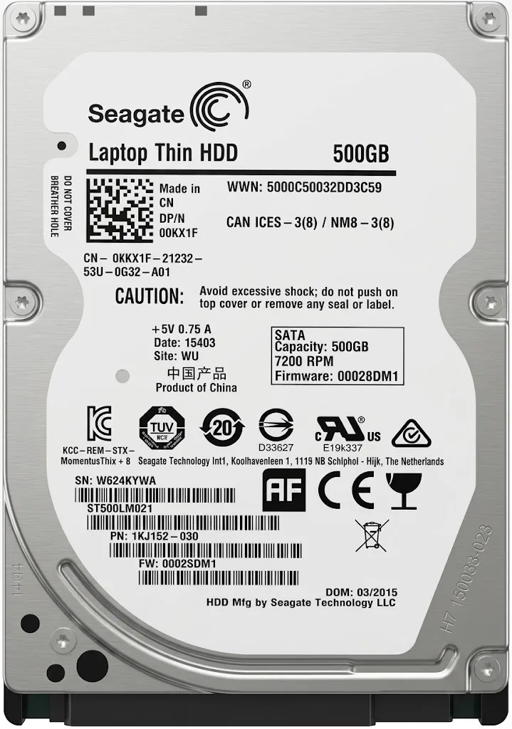Seagate Laptop Thin HDD 500GB 7200RPM 2.5" SATA Hard Drive